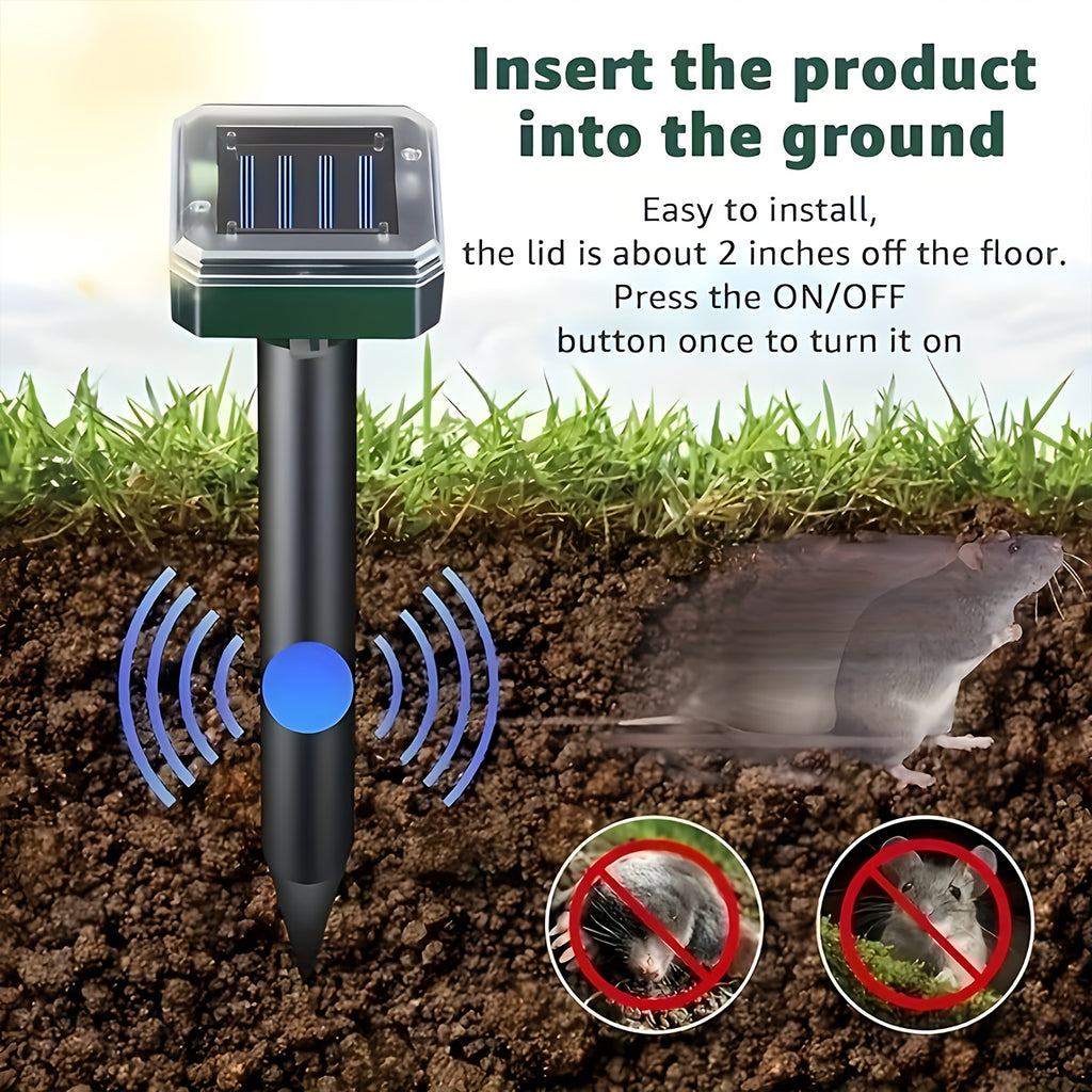 1/4/10pcs Ultrasonic Mouse Repellent Solar Device for Preventing Moles, Ground Squirrels, Field Mice, Lawn Garden Courtyard - to Repel Moles, Rats, Rodents