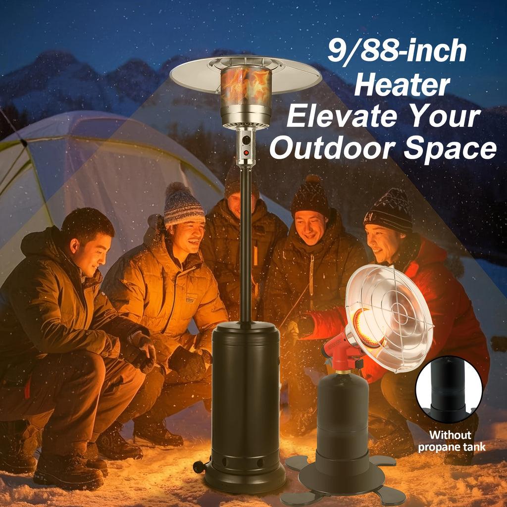 Vivicreate 9/88/90 INCH [48, 000/5500] BTU Heavy Duty Double Layer Stainless Steel Propane Outdoor Heater, Metal, No Electricity Required, Fast Heating Up In 1 Minute, Built-in Ignition, Suitable for Outdoor Use, Christmas Gift Ideas