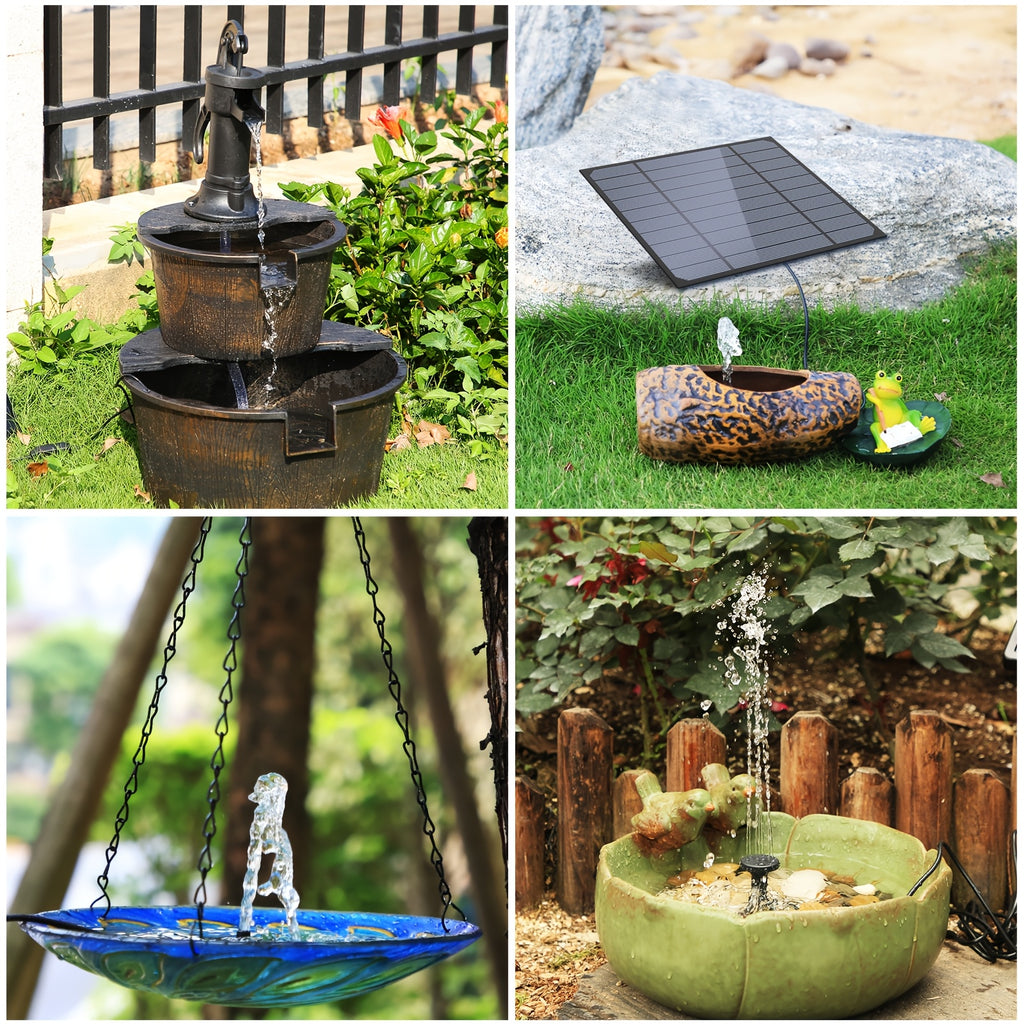 Solar Bird Bath Fountain Outdoor, IPX8 Waterproof Solar Powered Fountain Pump, Spray Water Feature For Garden Patio Courtyard Rockery Pond Decoration