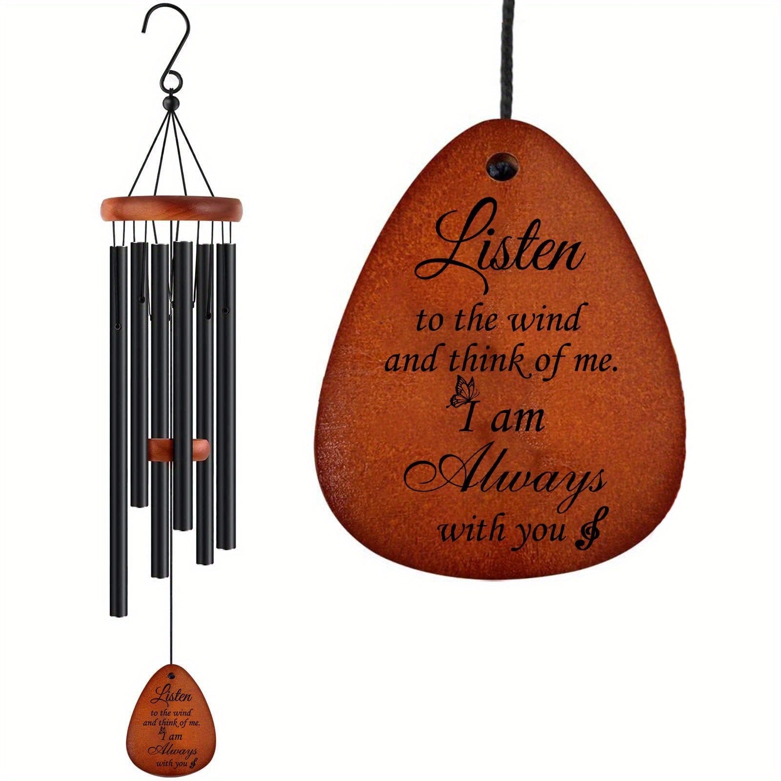 1pc Memorial Wind Chime For Garden Decor, Outdoor Decor, Sympathy, Memorial and Miss you wirelessly