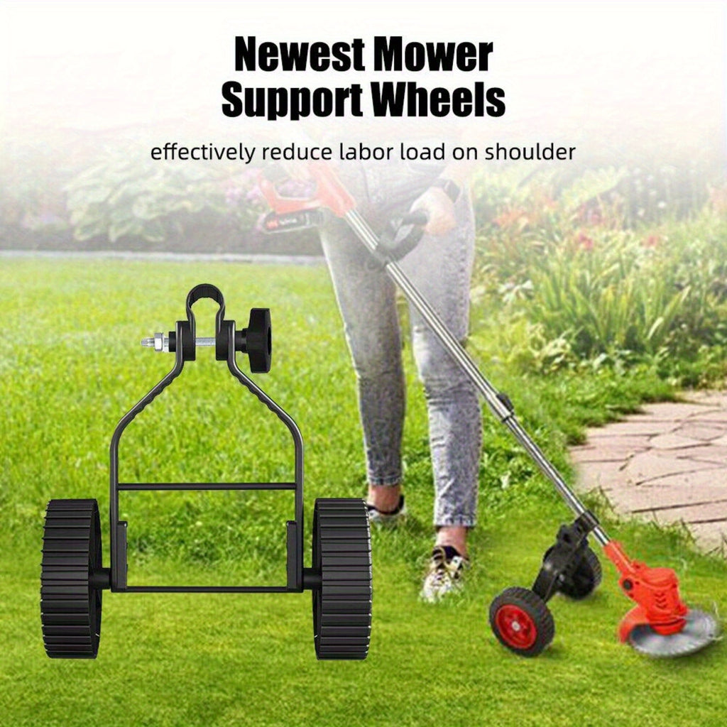 String Trimmer Wheel Attachment Non-slip Detachable Lawn Mower Support Wheels Labor-saving Replacement Lawn Mower Accessories, Lawn Mower Accessories
