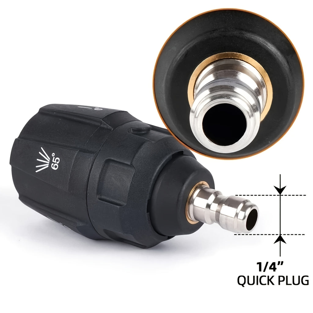 5-in-1 High-Pressure Car Wash Nozzle - Professional Quick-Connect Spray Gun with Adjustable Jet/Fan/Mist Modes (0°-65°), 5-Section Nozzles for Deep Cleaning, Durable Plastic Construction & Ergonomic Design for Car Washing, Car Cleaning Tools, Efficient Cl