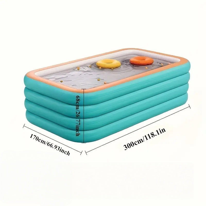 102.3-Inch Large, Spacious Adult-Sized Inflatable Family Pool. Durable And Sturdy Construction, Quick And Easy to Set Up, Perfect for Outdoor Fun And Relaxation at Summer Parties, Holidays, And Family Gatherings
