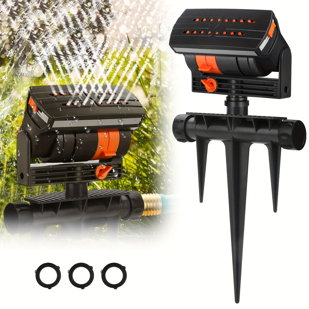 16-Hole Automatic Oscillating Sprinkler, Swing Sprinkler with Adjustable Spraying Range And Water Flow, Irrigation Tool for Garden And Agricultural Use