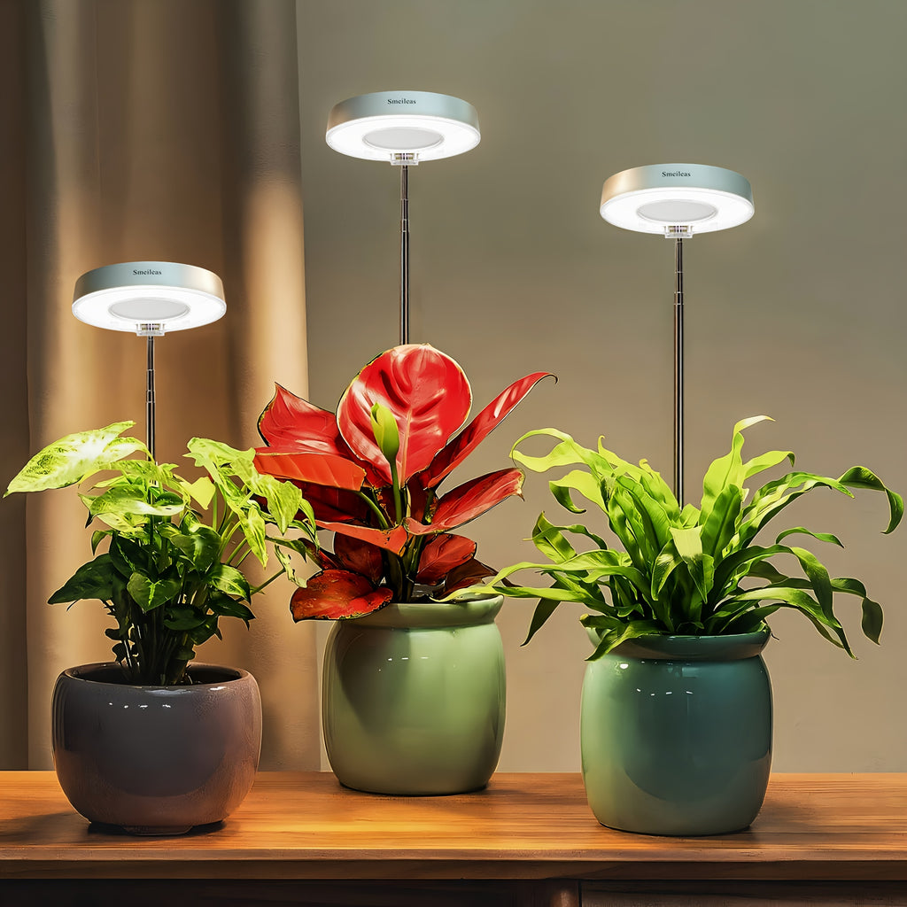 [3pcs Grow Light] Smeileas Adjustable Brightness Lamp, Full Spectrum Grow Light with Auto On/Off 3/6/9H Timer, Height Adjustable for Plant Enthusiasts, Indoor Gardening., Grow Light for Indoor Plants, Plant Growth Lamp, Plant Stand with Grow Lights