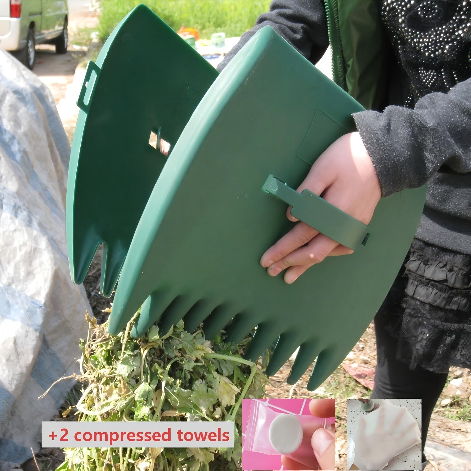 [Durable Garden Scoops] 2set/4pcs Leaf Scoops Hand Rakes And Collectors - Durable Large Plastic Garden Grabbers for Picking Up Leaves, Grass, Yard Cleanup | Easy-to-Use Gardening Hand Tools Set AvailableIn 1set/2pcs
