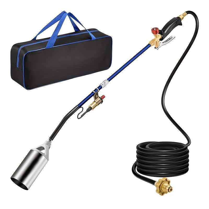 Portable Propane Torch Weed Burner Kit with Storage Bag, High Output BTUs Weed Torch with 10ft Hose, Self Igniter Weed Flame Torch for Weeding, Campfires, Roofing, Melting Snow And Ice, Road Marking, Perfect Gift for Birthdays, Holidays & More