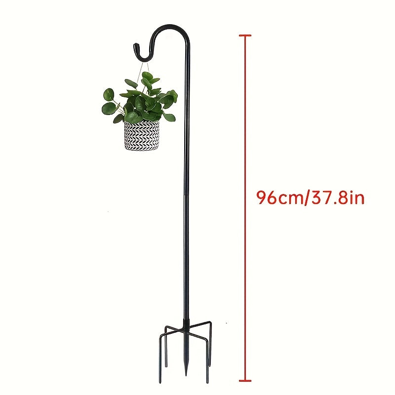 1pc Outdoor Christmas And Halloween Yard Decoration Hook, Shepherd Hook Bird Feeding Pole, Used for Hanging Bird Feeders, Plant Baskets, Lanterns, Wind Chimes, Solar Lights, Heavy-duty Garden Poles, Garden Plant Hanging Racks