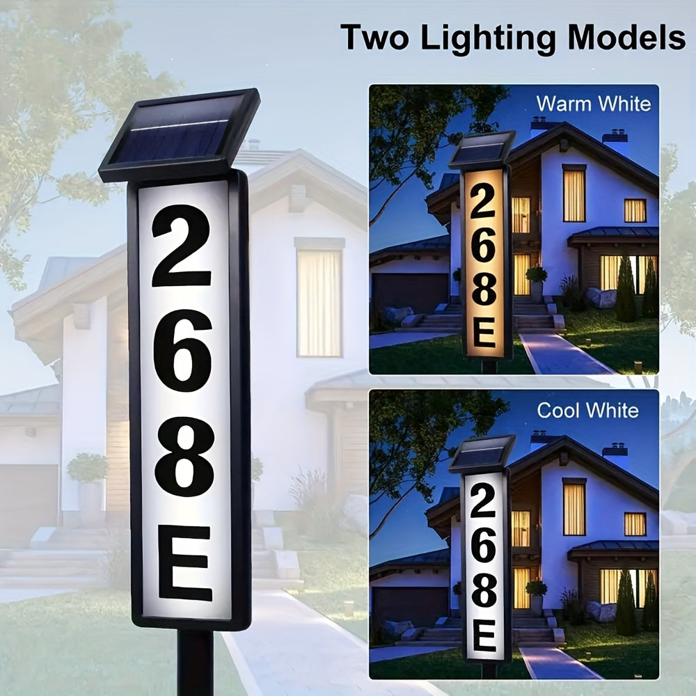 Solar-powered House Number Light, Ground-inserted Lawn Lamp, No Wiring Required, Automatically Lights Up At Night, Prominent Address Plaque, Suitable For Homes, Mailboxes, Factories, And Commercial Areas, Outdoor Christmas Garden-- IP44 Splash-proof