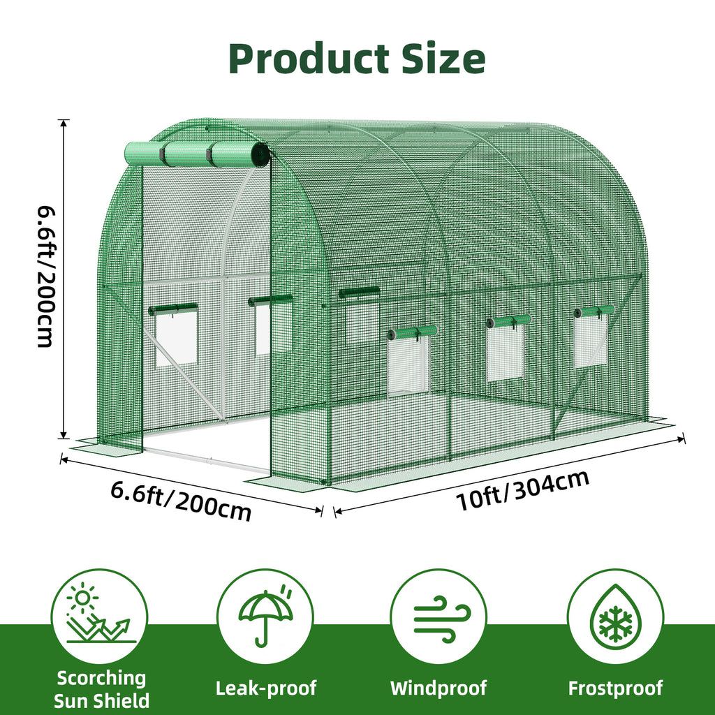 Whonline 1pc Greenhouse for Outdoors, Mini Portable Flower Garden Plant Kit Outside, Heavy Duty 4 Tiers Steel Frame and Durable Cover, For Halloween and Christmas