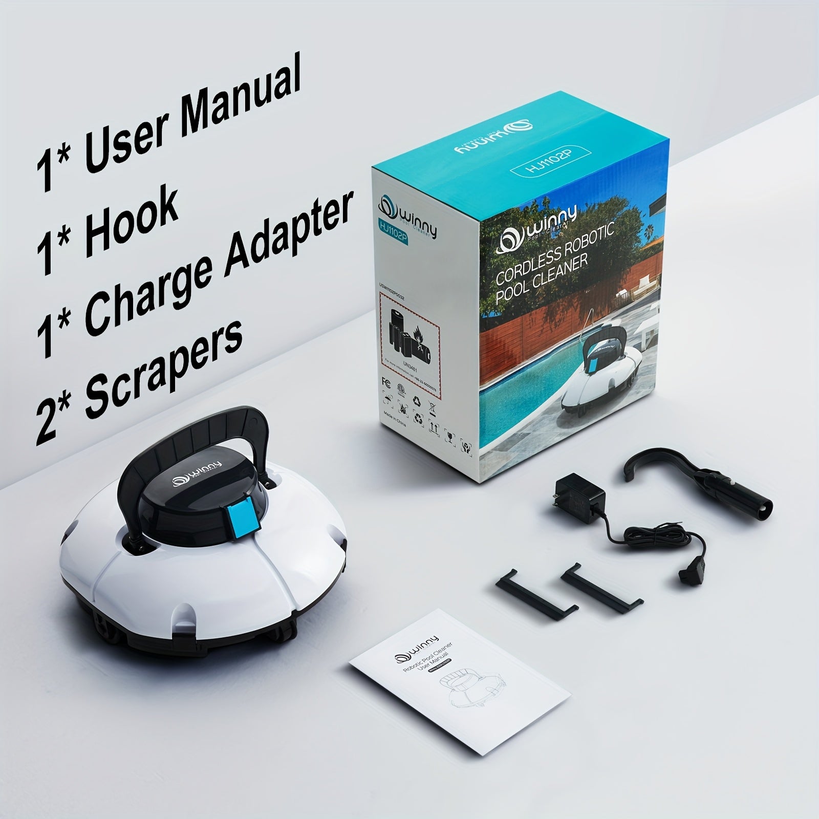 Swimming Pool Robot Vacuum Cleaner, Transparent Designed Pool Vacuum Cleaner with Strong Suction Power, Suitable for Flat Swimming Pools Over 35 Feet, Powerful And Long-Lasting