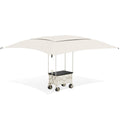 Collapsible Wagon Cart with Canopy And Bamboo Tabletop - Portable Utility Garden Cart for Camping And Outdoor Activities,  Tailgating Supplies, Foldable Design, Compact Storage, Easy Assembly, Sturdy Frame, Event Organizers