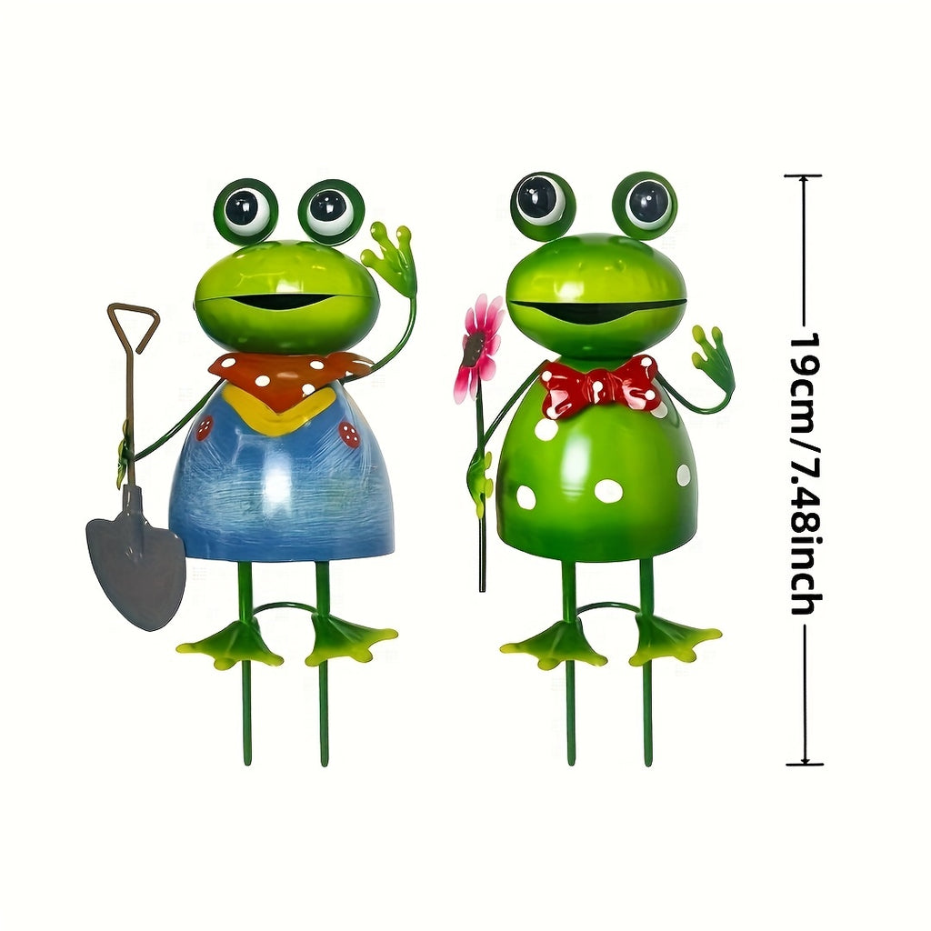 Cute Metal Frog Outdoor Statue Decoration, Home Flowerpot Decoration Decoration Crafts, Metal Iron Home Hanging Decoration, Perfect Balcony, Garden, Courtyard, Lawn Decoration Sculptures