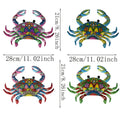 4pcs Metal Crab Wall Decoration Set - Cute Metal Crab Wall Art Decorate Patio, Garden, Hallway, Living Room, Terrace