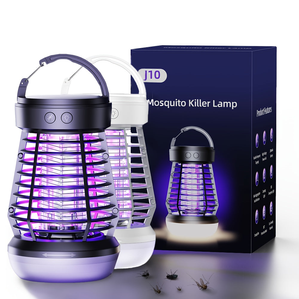 Bug Zapper 3-in-1 Outdoor Indoor, Rechargeable Mosquito Zapper with Light, 2000mAh Fly Zapper Fly Traps, Insect Zapper Electric Fly Traps for Outdoor Adventures, Garden, Yard, Campsite, Bedroom