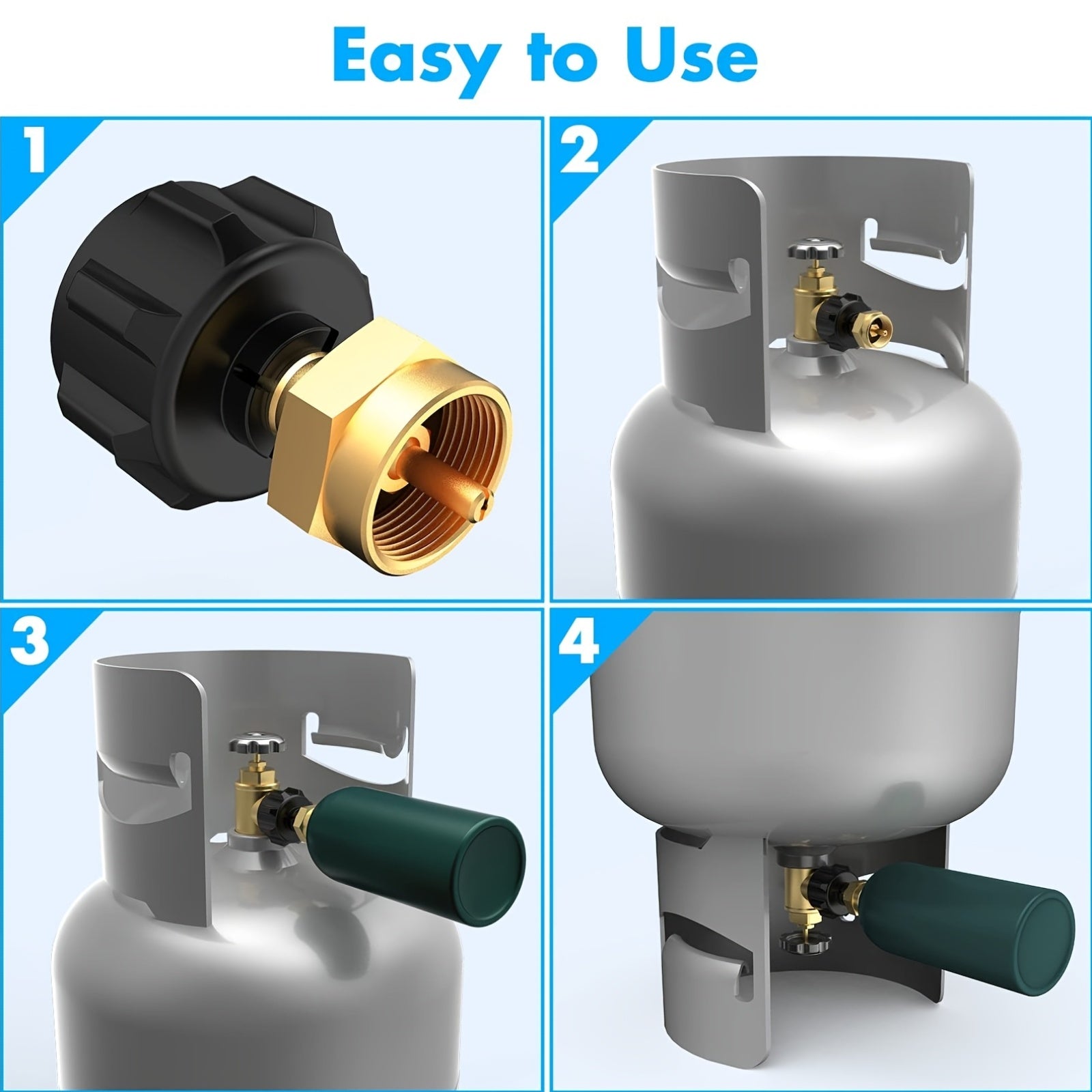 POMEADE Propane Refill Adapter, LP Gas Cylinder Tank Coupler – Fits QCC1/ Type1 Propane Tank And 1Lb Throwaway Disposable Cylinder Propane Bottle Connector