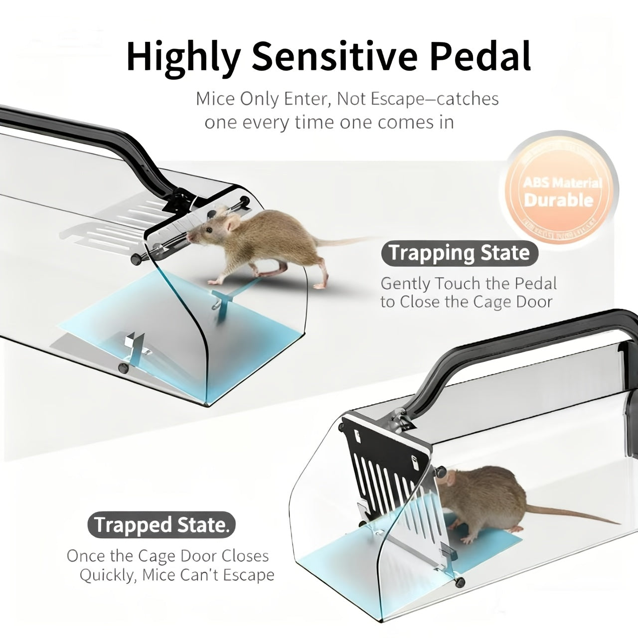 Humane Fully Automatic Mouse Trap, Live Capture Without Harm, Continuous Capture, Design, Suitable for Home And Outdoor Use