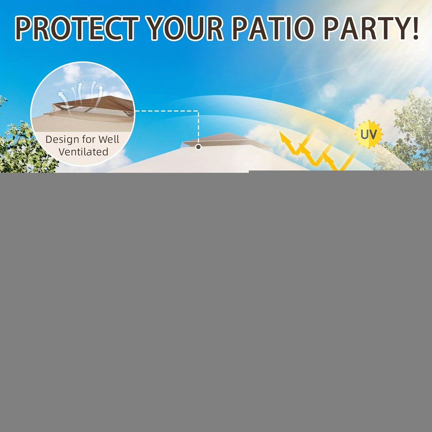 Bezseller 11 X 11 Pop Up Gazebo Tent Featuring Mosquito Netting, Large Outdoor Canopy Tent That Is Quick to Set Up And Easy to Transport, Water-Resistant Oxford Tarp Shelter Suitable for Patio, Garden, Or Backyard