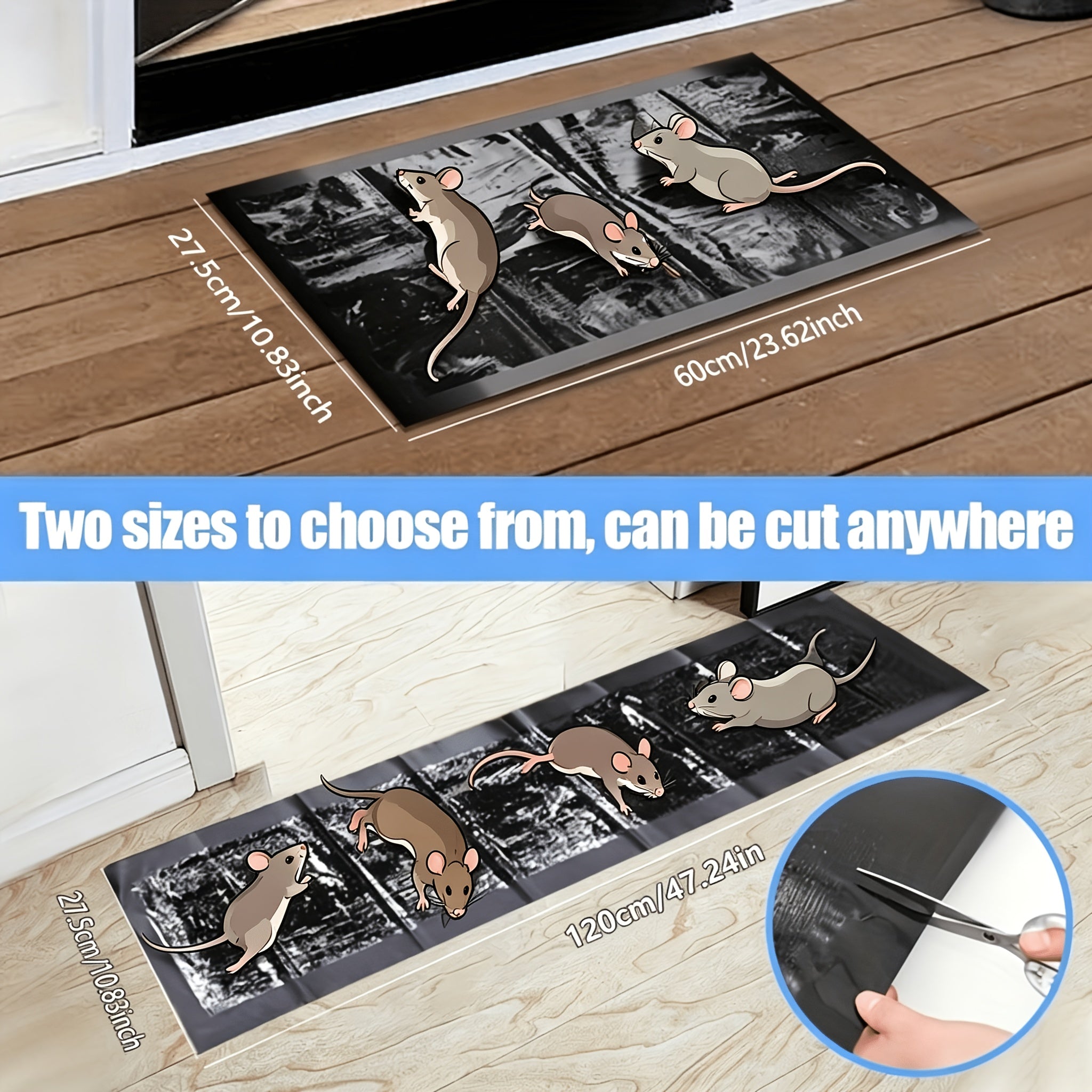 [Non-Toxic Mouse Trap] 4/8pcs Sticky Mouse Carpet Trap-47.24 Inches/23.62 Inches Strong Adhesive Mouse Trap, Non-Toxic, Suitable for Home Gardens, Warehouses And Other Places, No Need for Electricity, Inconspicuous And Convenient to Set Traps