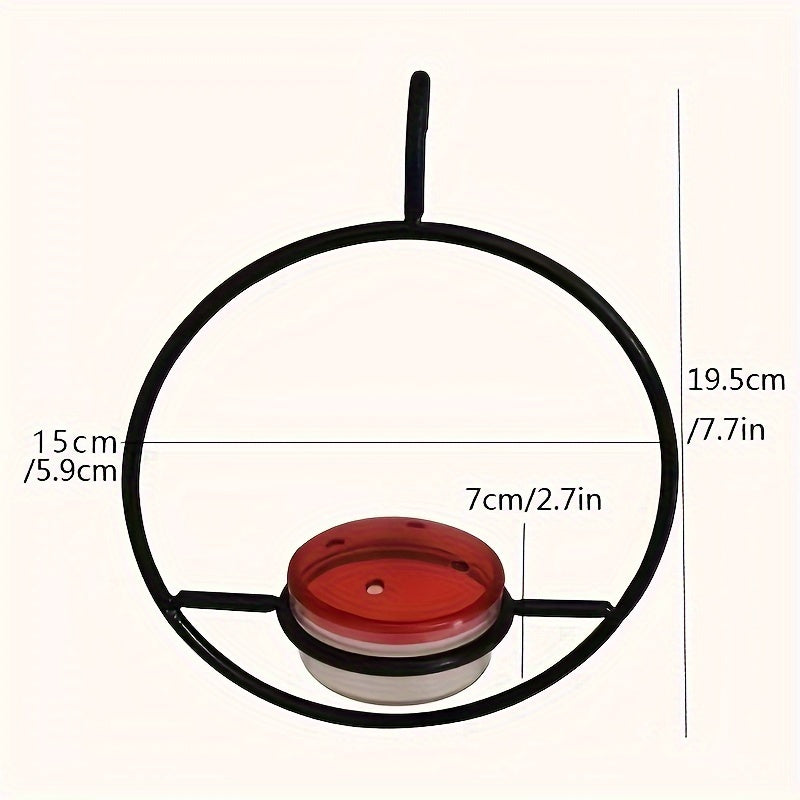 1pc/2pcs/3pcs Beautiful Hanging Hummingbird Feeders, Metal Bottle Hummingbird Feeders with Circular Metal Frame And Perch