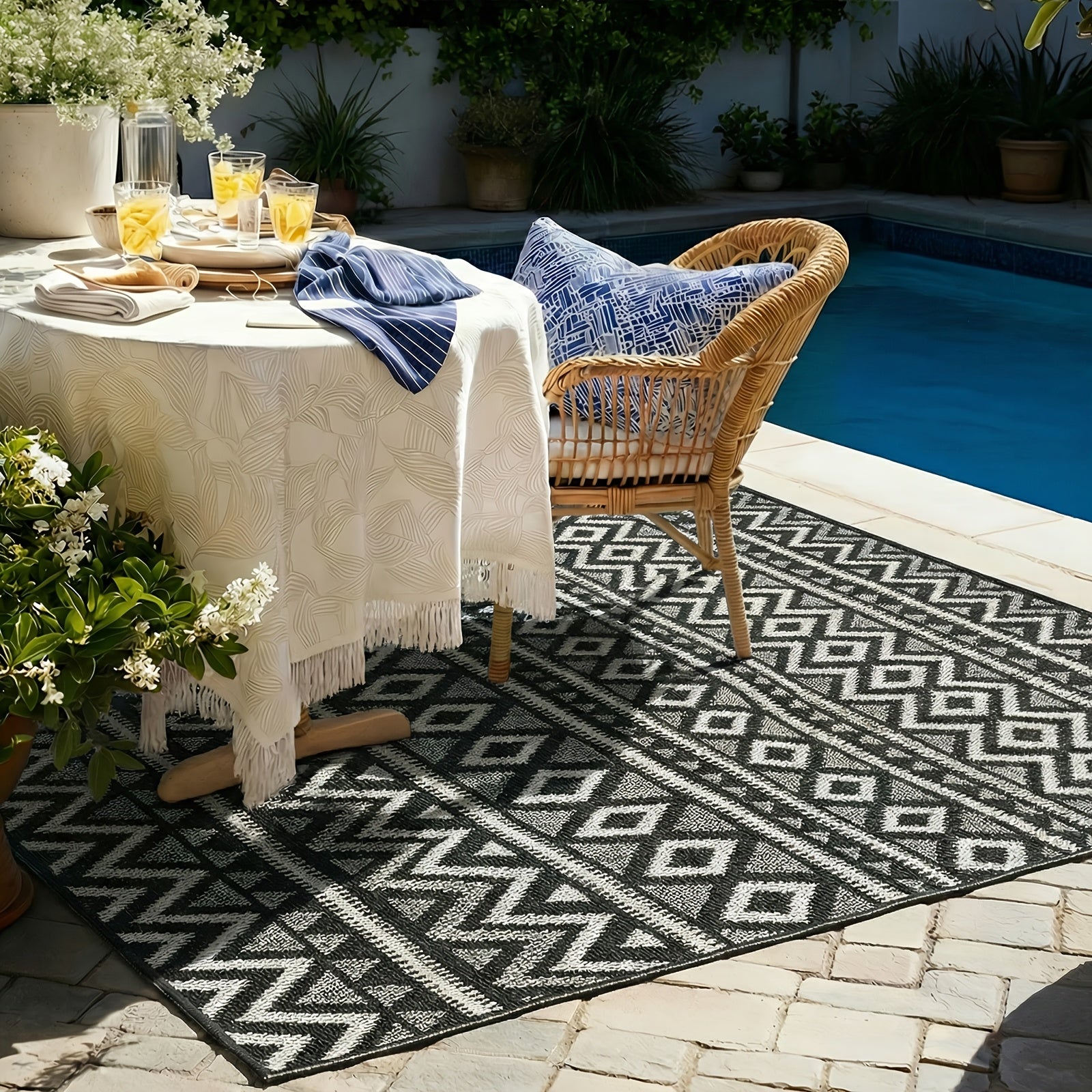 5X8Ft 6X9Ft 8X10Ft 9X12Ft 9X18Ft Outdoor Mat - Reversible Patio Mat, Foldable Picnic Mat, Perfect for Patio, Balcony, RV, Picnics, Camping, Beach, Garden Decor. Multi-Purpose for Families, Friends & Outdoor Enthusiasts, Christmas & Halloween