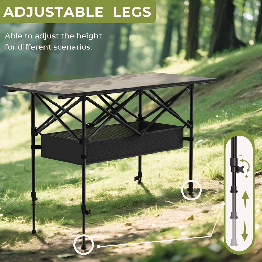 Large Portable Folding Table, with Storage Bag Included. Suitable for Indoor Terraces, Outdoor Camping Picnics, Backyard Barbecues, And Parties(Two Sizes Are Available for Selection) Non-Food Direct Contact