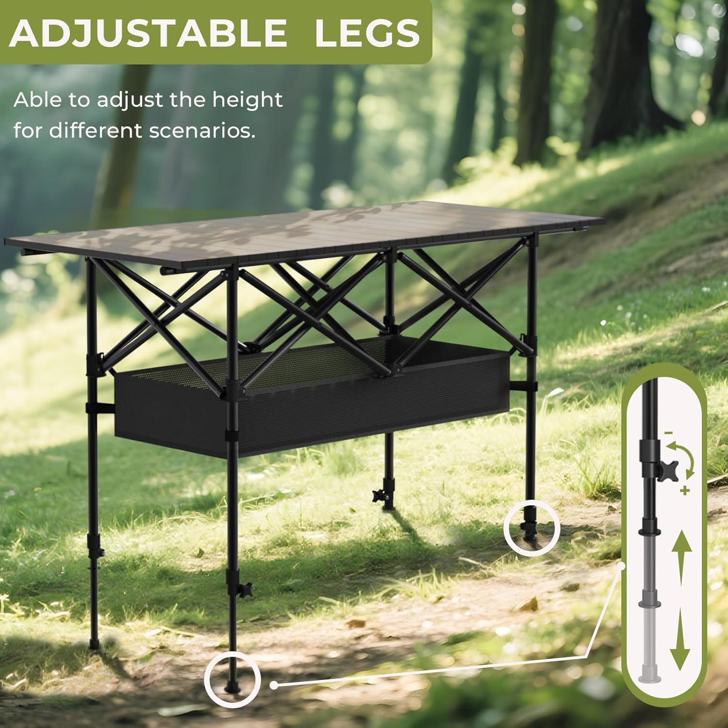 Large Portable Folding Table, with Storage Bag Included. Suitable for Indoor Terraces, Outdoor Camping Picnics, Backyard Barbecues, And Parties(Two Sizes Are Available for Selection) Non-Food Direct Contact