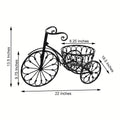2-Inch Black Metal Bicycle Basket Planter - Indoor/Outdoor Decorative Plant Holder with Sturdy Frame, Perfect for Kitchen Additions, Spring Decorations, Summer Decorations