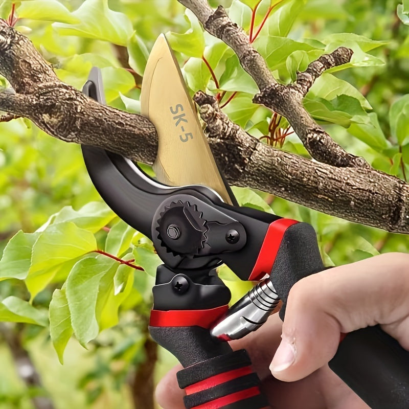 Professional Carbon Steel Pruning Shears, Sharp SK-5 Blade, Comfortable Grip, Tree Trimmer, Suitable for Home Garden and Flower Art