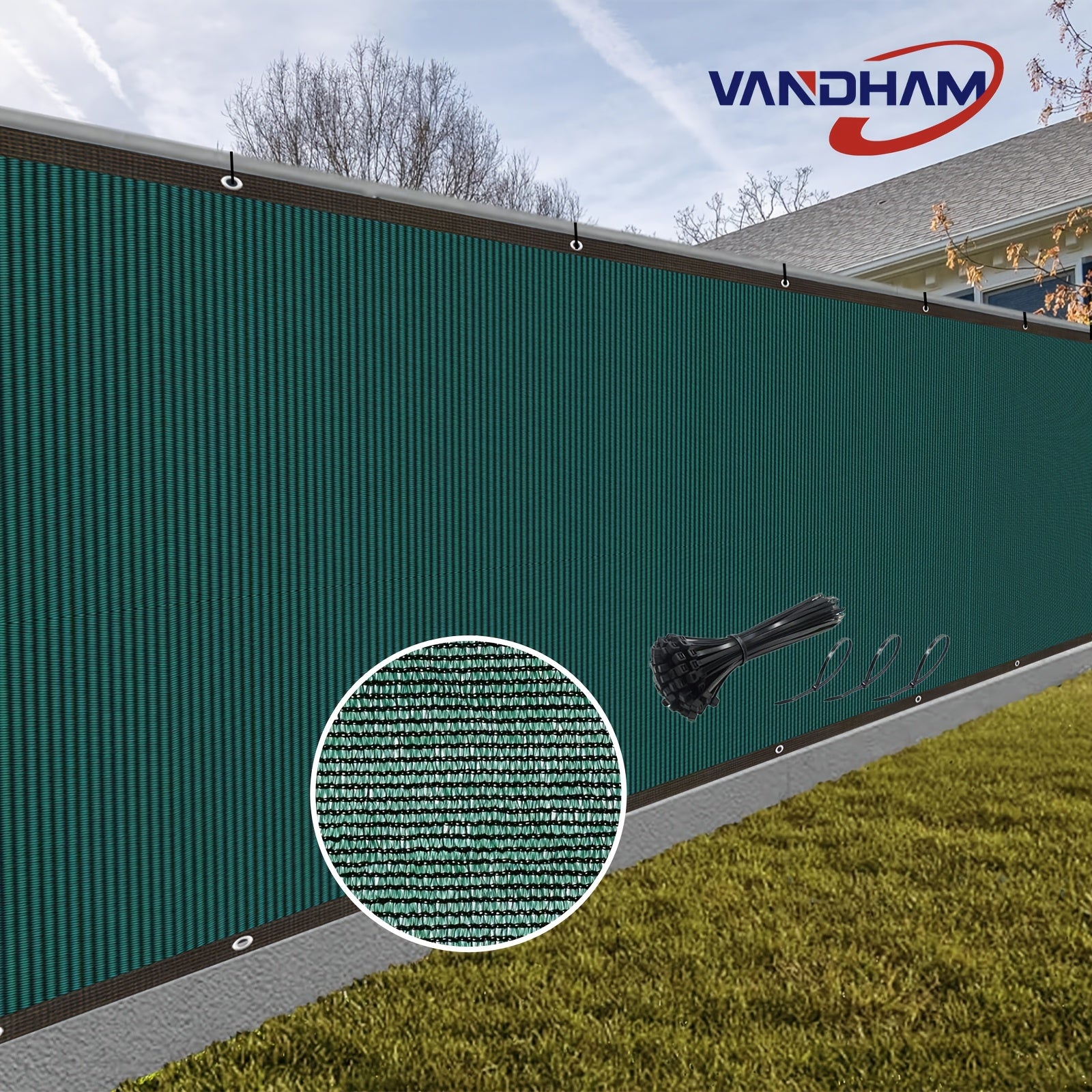 Heavy-Duty Privacy Screen Fence - 5ft x 50ft, Dark Green, Includes Zip Ties - Perfect for Garden, Patio & Backyard Walls - Ideal Christmas or New Year Gift, Shade Net, Gift