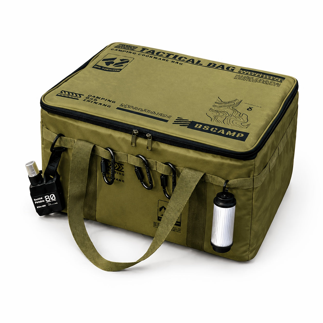 42L (11.1 Gallons) Large Picnic Bag, Collapsible 600D Waterproof Oxford Camping Cookware Storage Bag with MOLLE Webbing And Reinforced Handles, Heavy Duty Portable Organizer for Outdoor BBQ Hiking Family Trip, Holiday Gift Non-Food Direct Contact