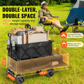 VEVOR 400L Large Collapsible Double Decker Wagon Cart, 50in-Long Extended Heavy Duty Beach Wagon with Big Wheels for Sand, 450lbs Capactiy Folding Wagon for Sports Grocery Camping Garden