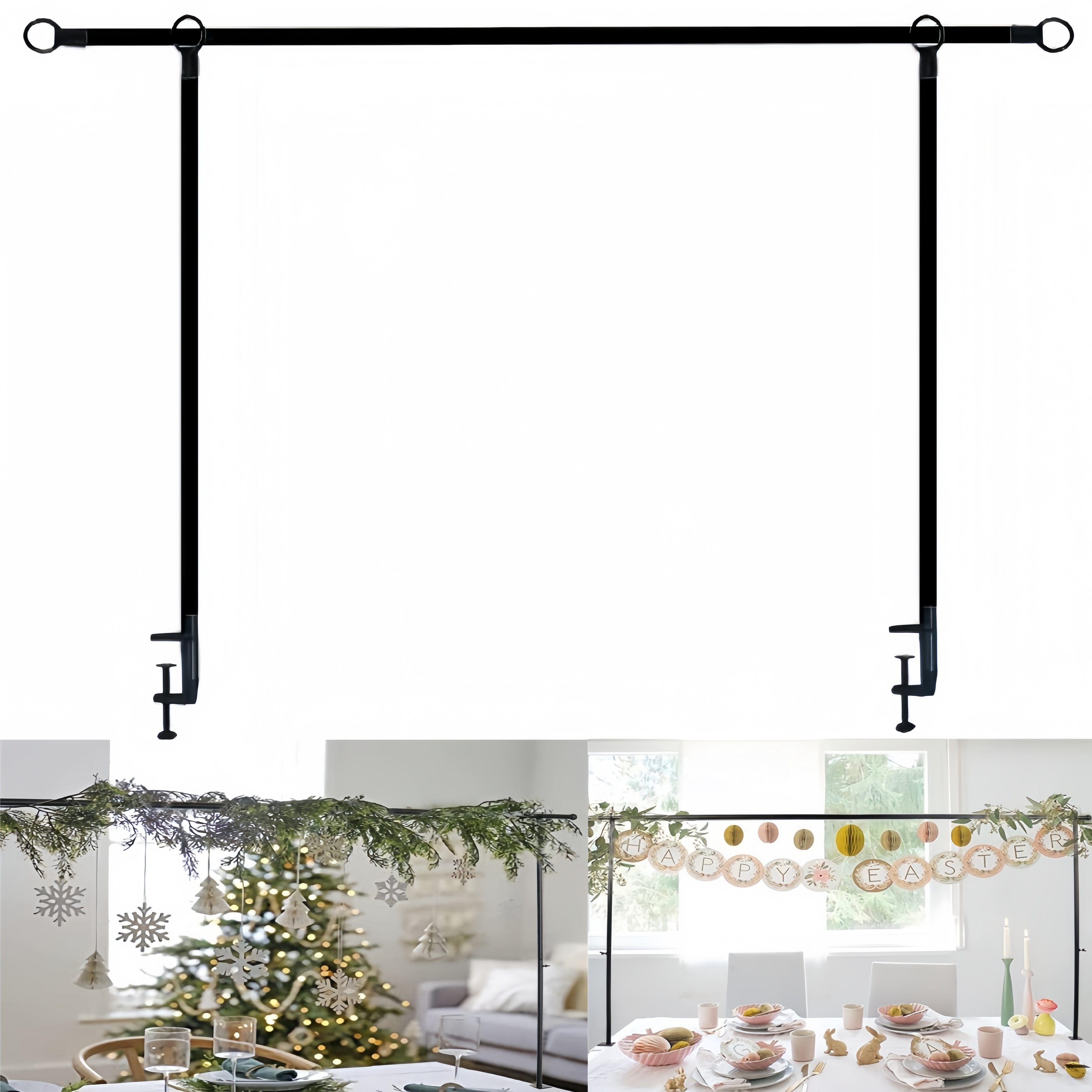 Adjustable Table Arch with Clamp Base - Heavy-Duty Extendable from 2.6ft to 8.5ft Suitable for Weddings, Birthdays, Christmas, Oktoberfest, Easter Decorations - Sturdy Party Arch Display for Home, Events, DIY Table Decorations