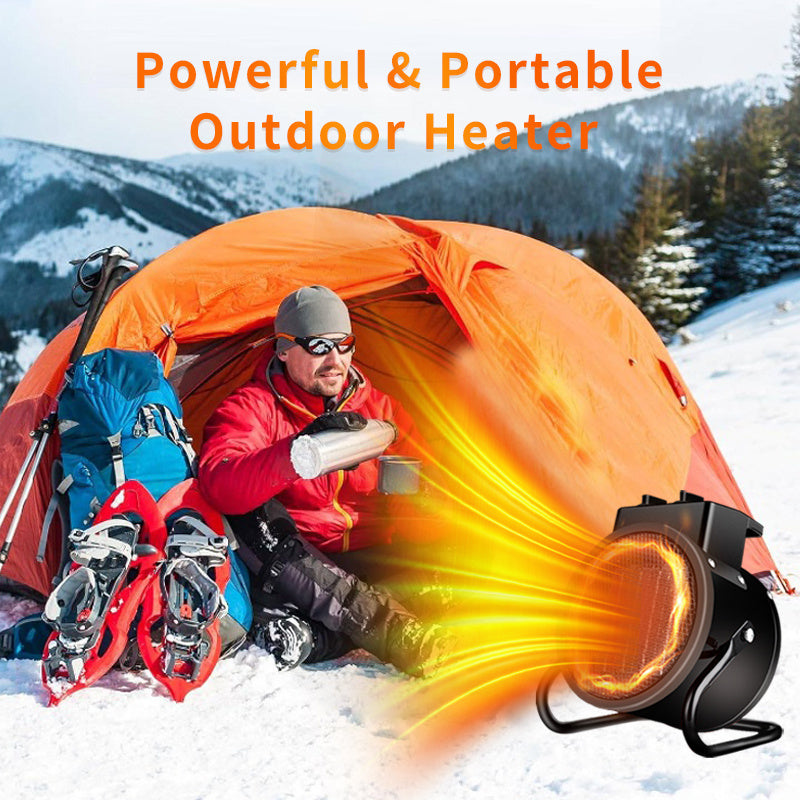 1500W Greenhouse Heater, Portable Space Heater, PTC Ceramic Fast Heating, 3-Second Rapid Heating, Overheat Protection, Suitable For Patios, Living Rooms, Greenhouses, Garages, Indoors, Camping, Family Gatherings, Yellow/Black Heater, Christmas Gift.