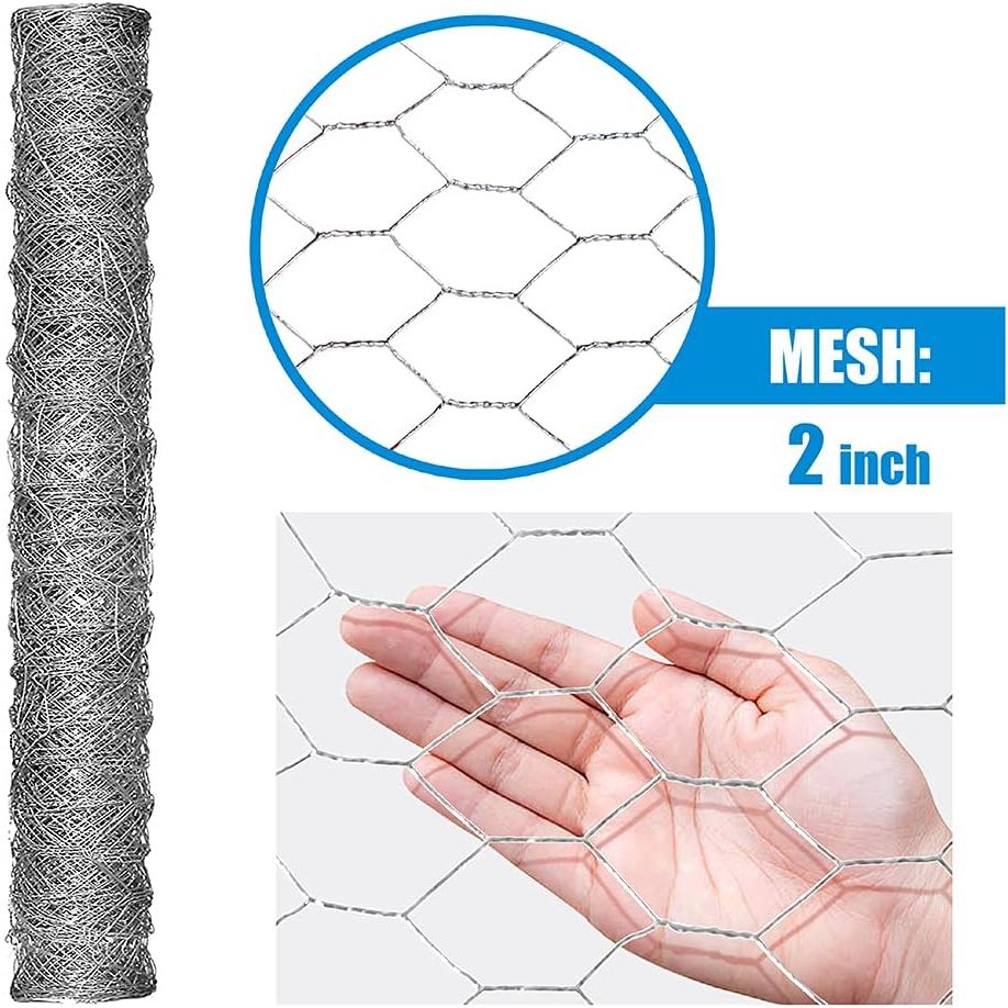 CAPHAUS 20 Gauge Galvanized Poultry Hex Netting with 2 inch Mesh