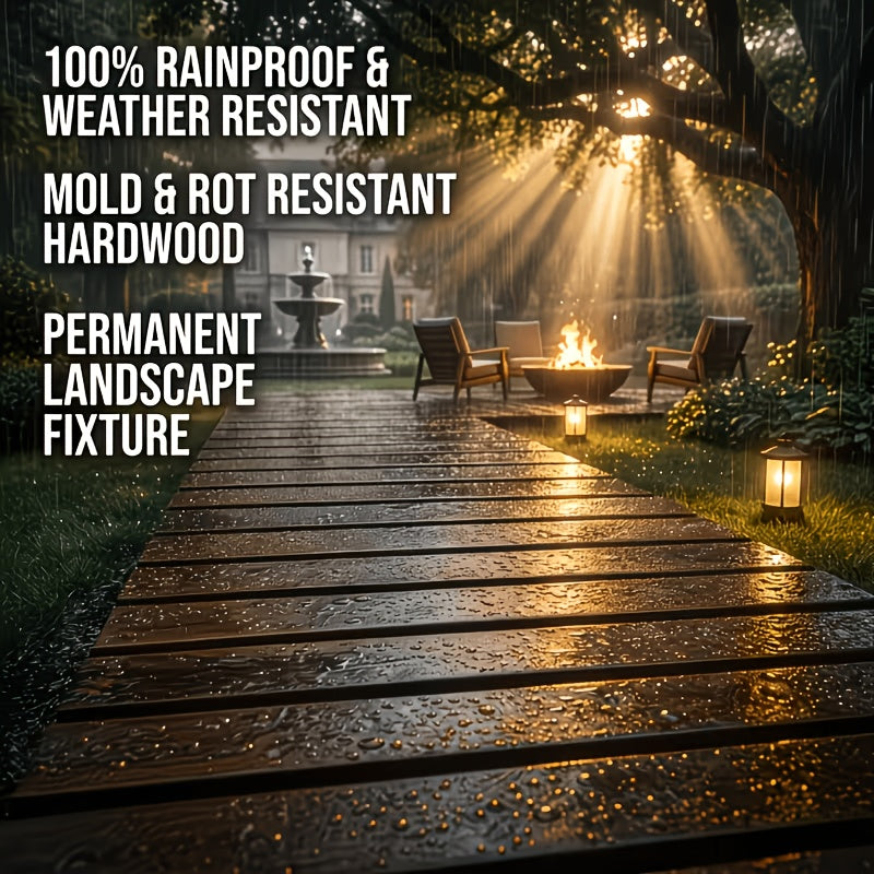 Roll-up Wooden Garden Walkway, Slip-resistant And Weather-resistant Outdoor Path, Suitable for Lawns, Terraces, Courtyards, And Flower Bed Edges