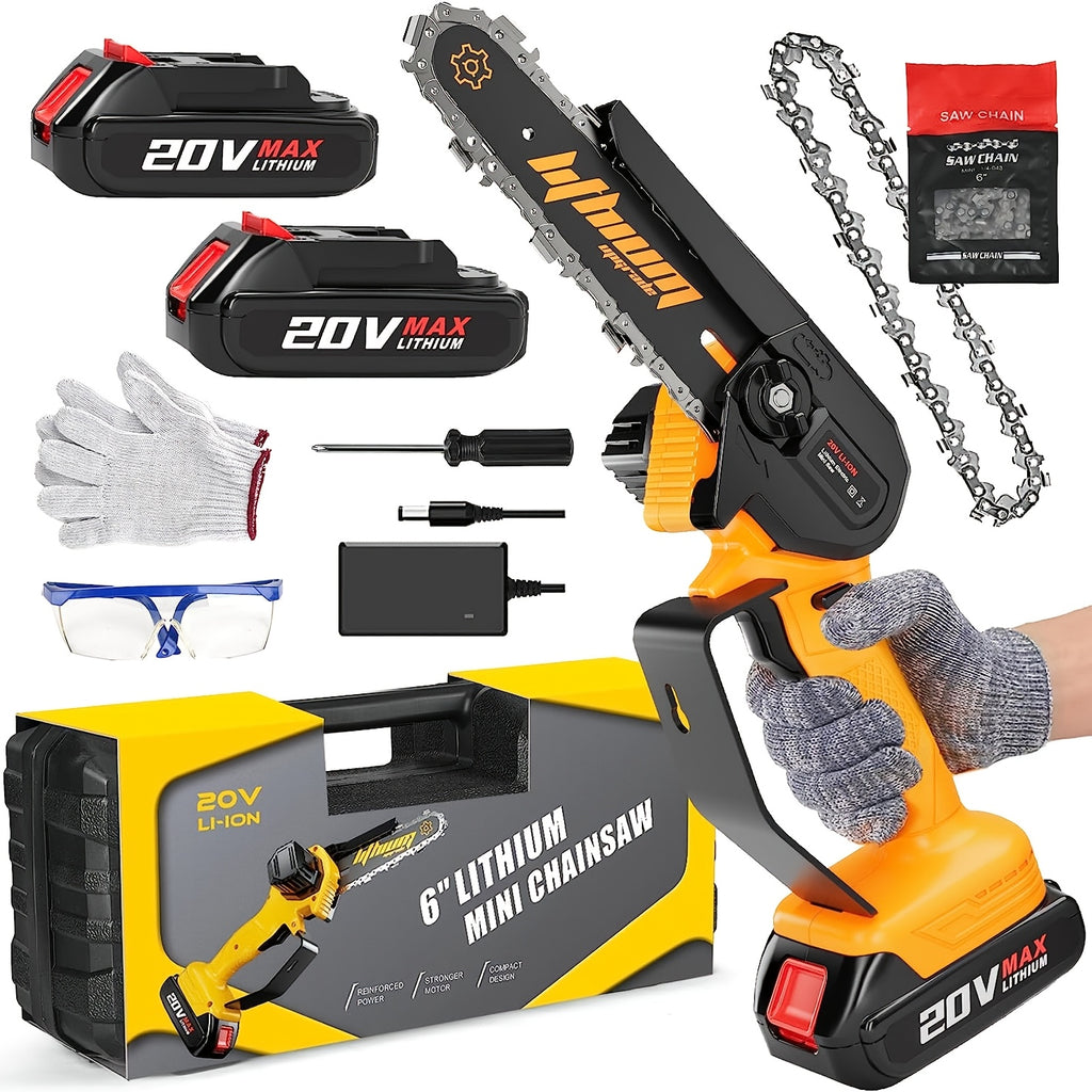 Flash [Free Battery*2/1] 12"/8"/6" Cordless Chainsaw with Auto-Lubrication & Tool-Free Chain Tension | 4.0Ah Li-ion Battery & Overload Protection | Compact Lightweight Design for Women/Seniors | Cuts Trees/Limbs, Black Friday Discounts