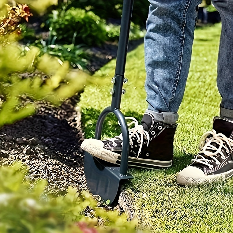 Manual Edge Cutting Shovel with Handle Half- Lawn Edge Cutting Machine Serrated Hand Lawn Edge Cutting Tool Step Edge Cutting Shovel