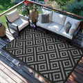 Outdoor Mat Reversible Plastic Straw Camping Mat for Patio, Deck & RV - Blackbrown Lightweight Durable Mat