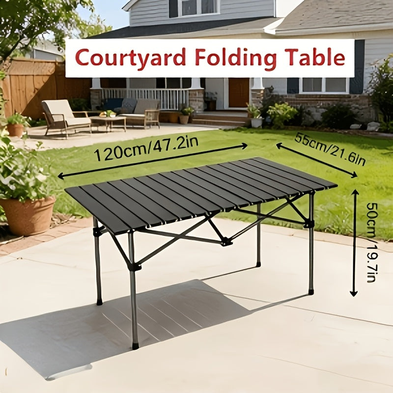 Portable Folding Patio Table Includes Storage Bag. Lightweight And Foldable Patio Table Outdoor Table Sturdy Construction Suitable for Patios Gardens Terraces Picnics Barbecues Beaches Parties Compact And Durable Design Suitable for Various Occasions