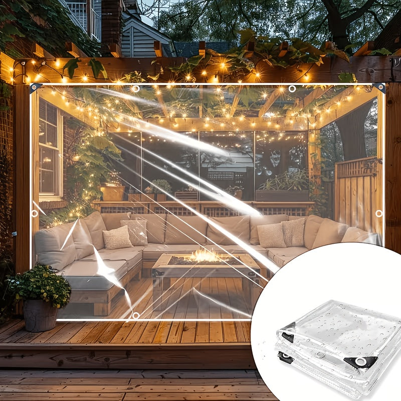 Heavy-Duty Transparent Tarp, 20 Mil Tear-Resistant Polyethylene Cover Designed for Garden Use, Featuring Grommets And Rope for Wind And Snow Protection, Suitable for Chicken Coops, Porches, Greenhouses, Camping, Plants, And Agricultural Mulch