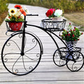 Metal Bicycle Planter 3 Tier Tricycle Flower Plant Stand Parisian Style Flower Display Stand Cart For Home Decor Patio Garden Flower Shop Indoor Outdoor