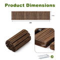 6/8/12FT Wooden Garden Path with Ground Stakes | Outdoor Roll-Out Decorative Patio Pathway Garden Boardwalk Walkway Pavers | Weatherproof Non-Slip Hardwood Pathway Landscape Edging for Backyard, Border Edging For Garden, Flower Bed Border Edging
