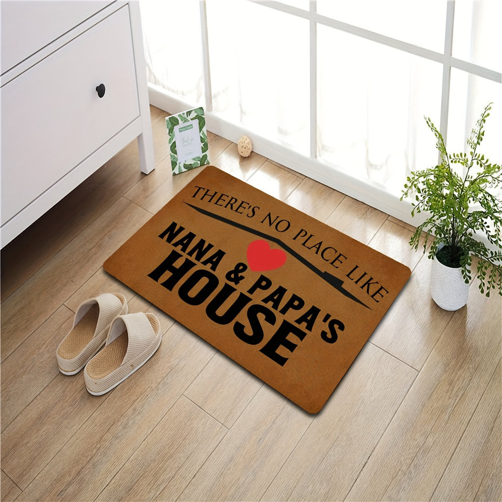 Funny Welcome Doormat Indoor Entray Front Porch with Rubber Back 23.7"(L) x 15.9"(W)There's No Place Like Nana & Papa's House Rubber Non-Slip Backing Entrance Rug Home Decor Front Decorative Mat