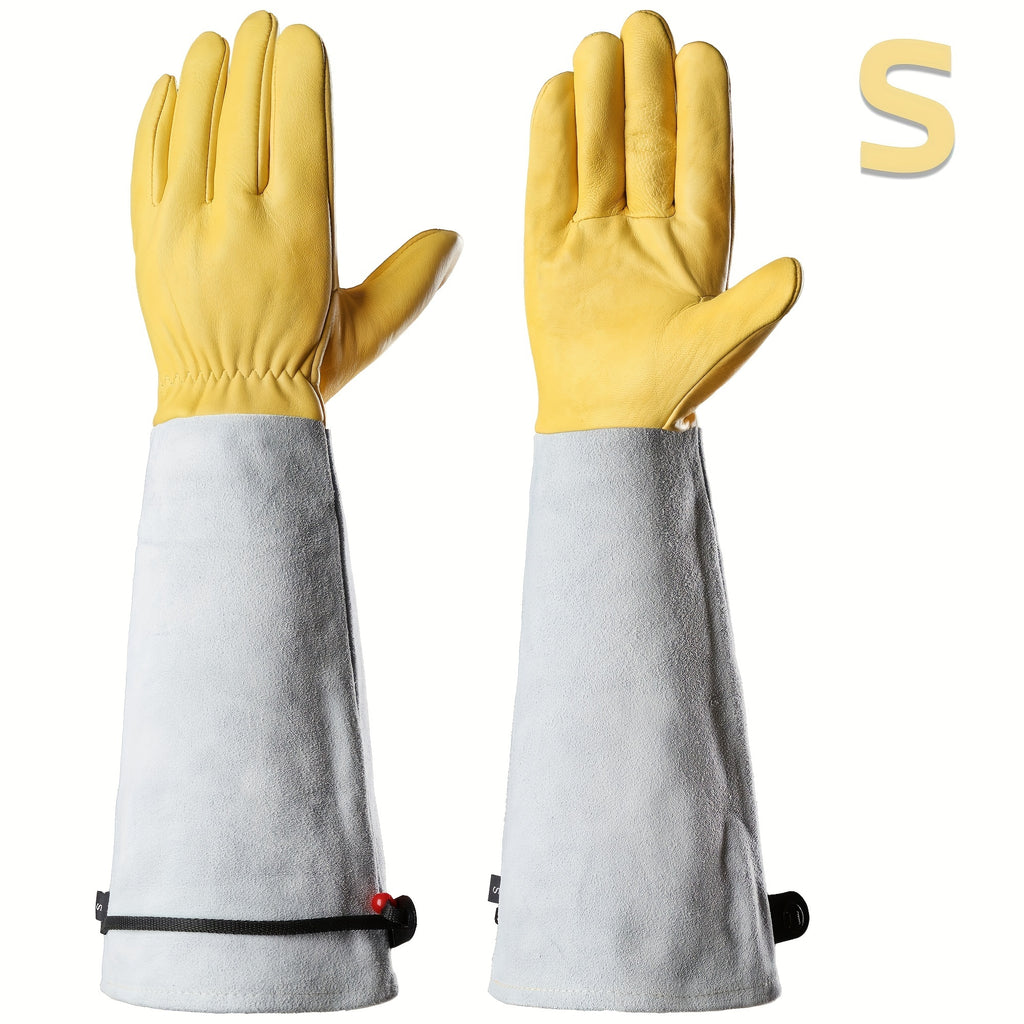 1 Pair JOISIV Professional Gardening Gloves for Men & Women, Thorn Proof Rose Pruning Gloves with Adjustable Cuff, Breathable, Long Garden Gloves with Forearm Protection, Ideal Garden Gifts & Tools for Gardener, Yard Work