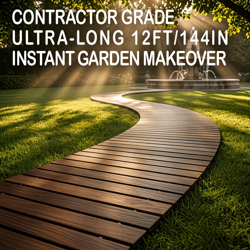 Roll-Up Wooden Garden Walkway, Slip-Resistant And Weather-Resistant Outdoor Path, Suitable for Lawns, Terraces, Courtyards, And Flower Bed Edges