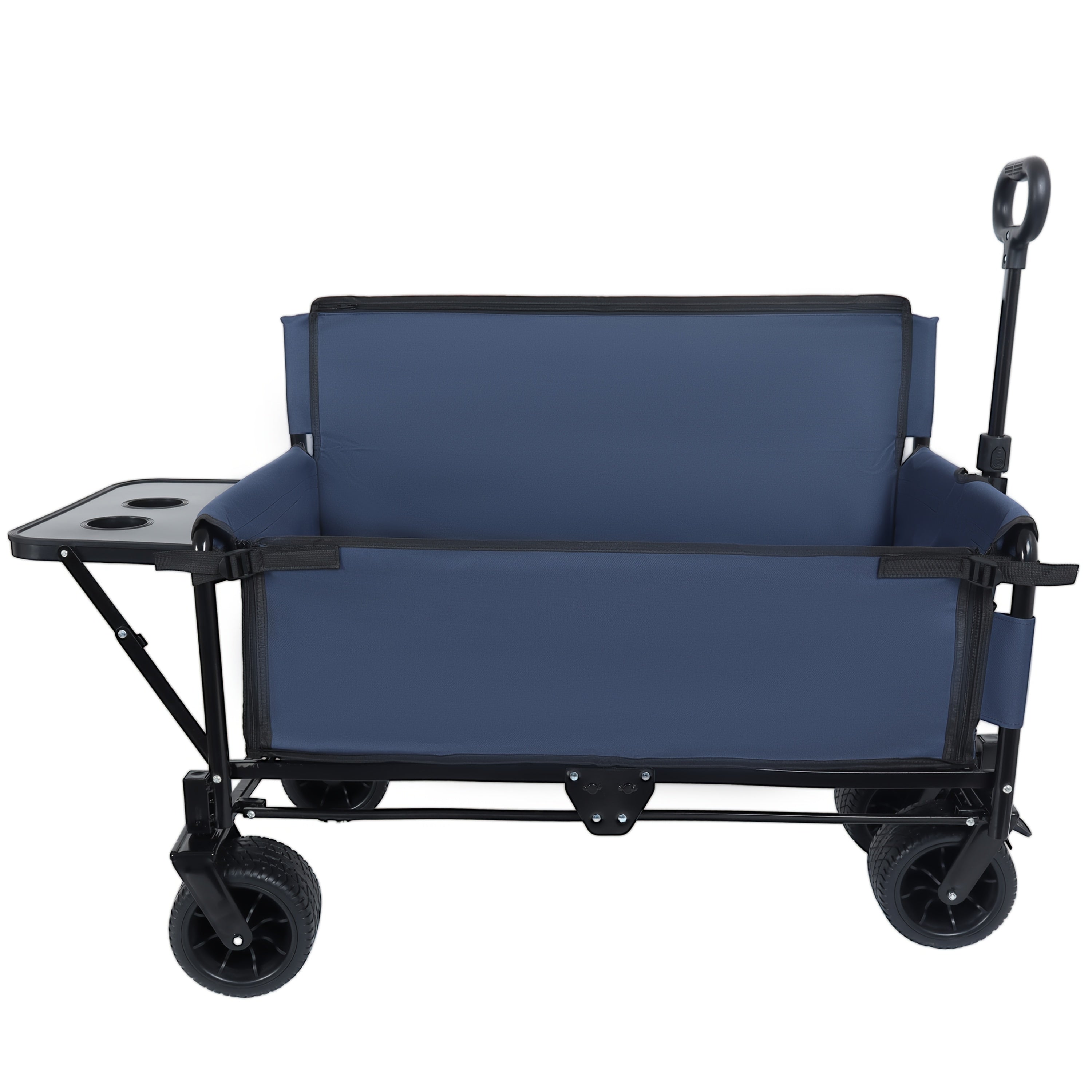 3-In-1 Convertible Folding Travel Cart with Bench And Rear Folding Table - 500 Lb Heavy Duty Multi-Purpose Travel Cart, 180 Liter Capacity, All-Terrain Wheels for Camping, Beach, Sports, Garden