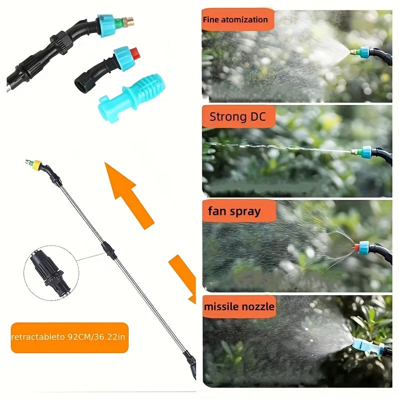 1.32gal Electric Sprayer, High-Performance Electric Sprayer Featuring 3 Mist Nozzles, Extendable Wand, Garden Sprayer Equipped with Adjustable Shoulder Strap for Lawn, Garden, And Cleaning Tasks