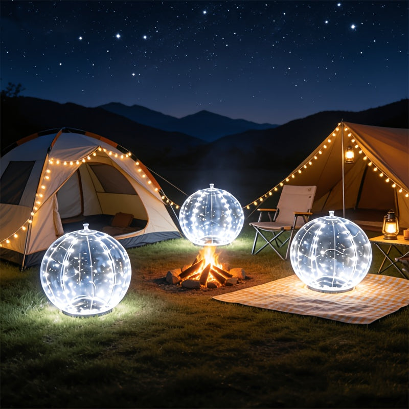 Solar Pool Light That Floats, IP68 Inflatable Light Up Pool Balls, 8 Lighting Modes Float Or Hang Solar Floating Lights for Pool, Wedding, Party Decor Night Swimming Backyard Decor Garden Ambiance Beach Party Summer
