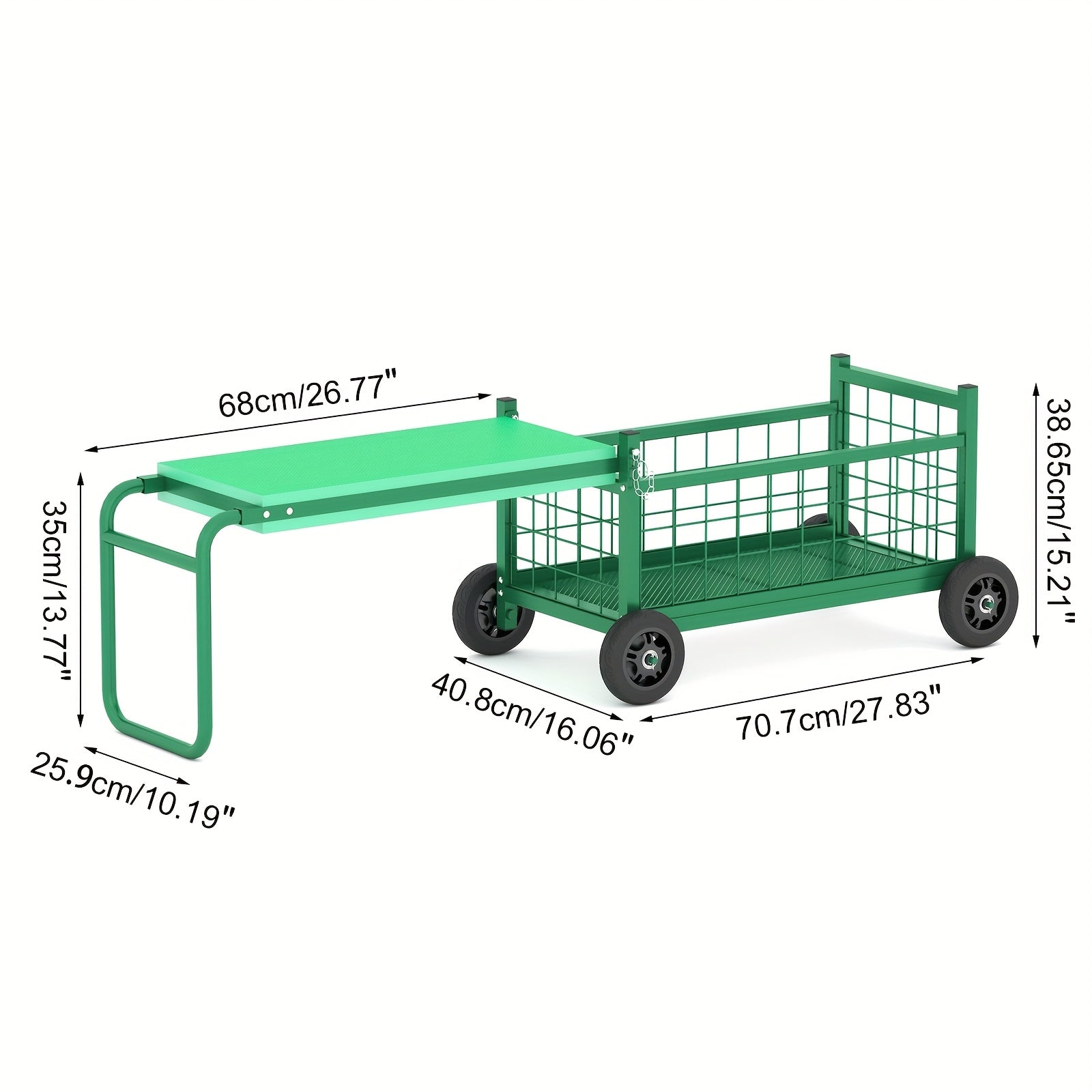 Wheeled Garden Work Seat Cart, Upgraded Heavy-Duty Gardening Cart with Seat, Two-Sitting Positions Garden Cart, Gardening Tool Storage, Ergonomic Design, No Electricity Needed, Suitable for Gardening Workers and Enthusiasts, Middle-Aged and Elderly, Men,